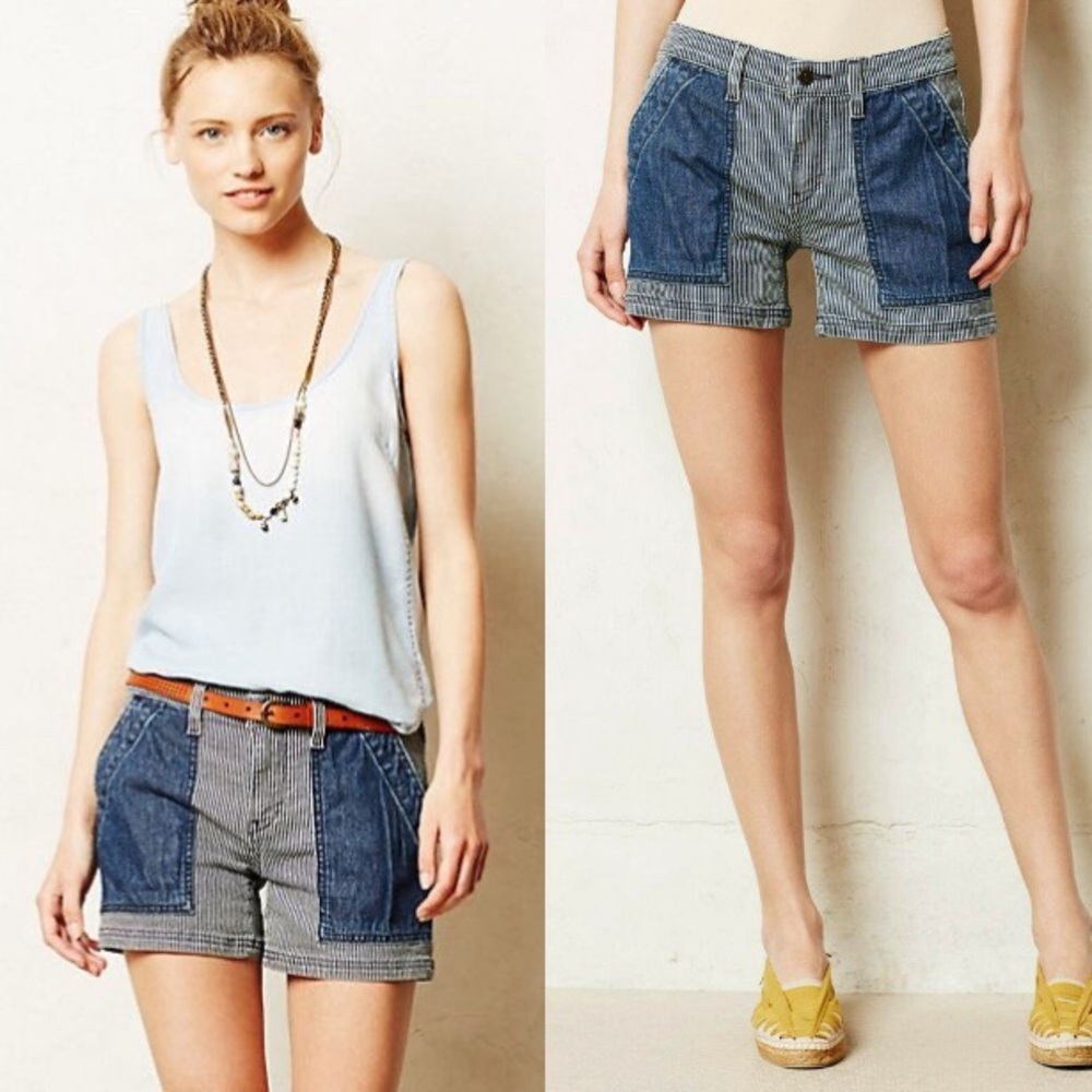Anthropologie Pilcro Stet Railroad Denim Short